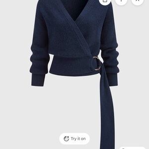 Commense Deep Blue Wrap Cardigan